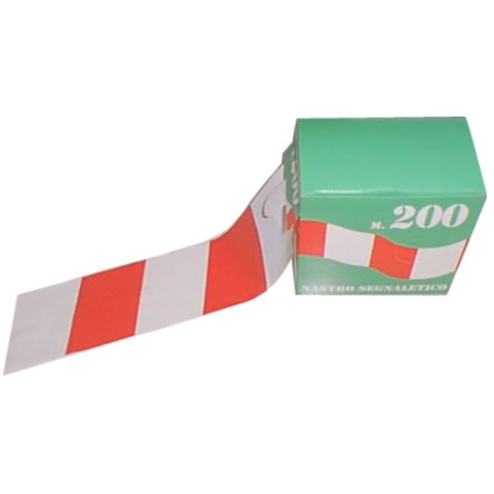 Nastro segnaletico bianco rosso in dispenser